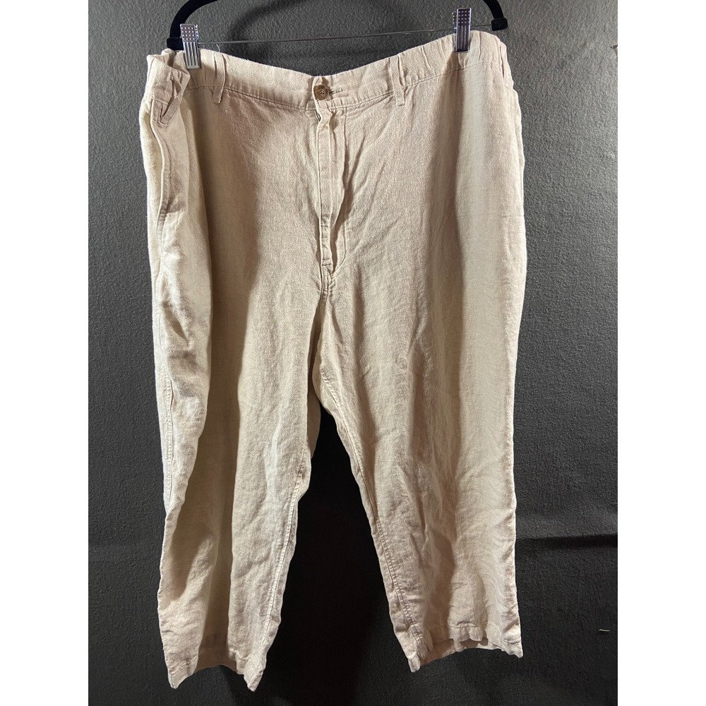 Caribbean Linen Pants Casual Beach Lightweight Drawstring Beige‎ 46x30 beach